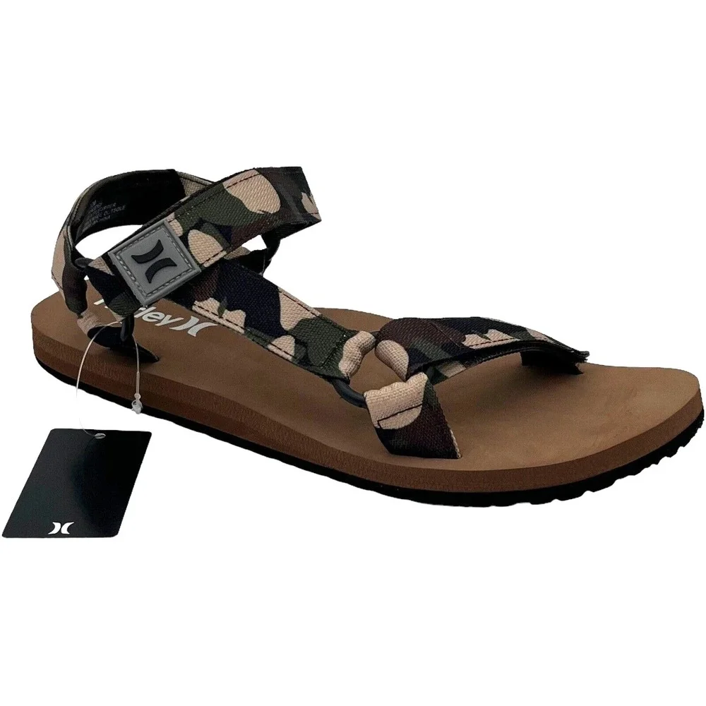 Hurley Raleigh Mens‎ Sport Strappy Sandals Size 10 Camo Print Adjustable Straps